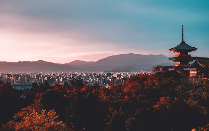 Couple at Arashiyama bamboo grove Kyoto